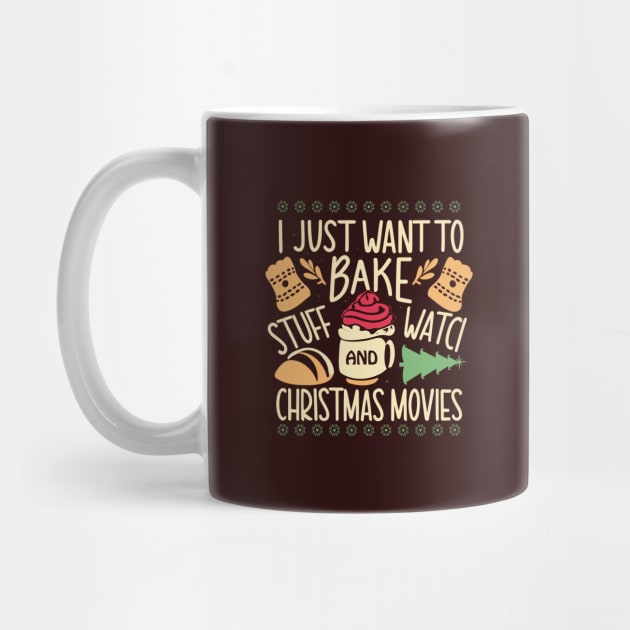 I Just Want To Bake Stuff And Watch Christmas Movies by A Floral Letter Capital letter A | Monogram, Sticker